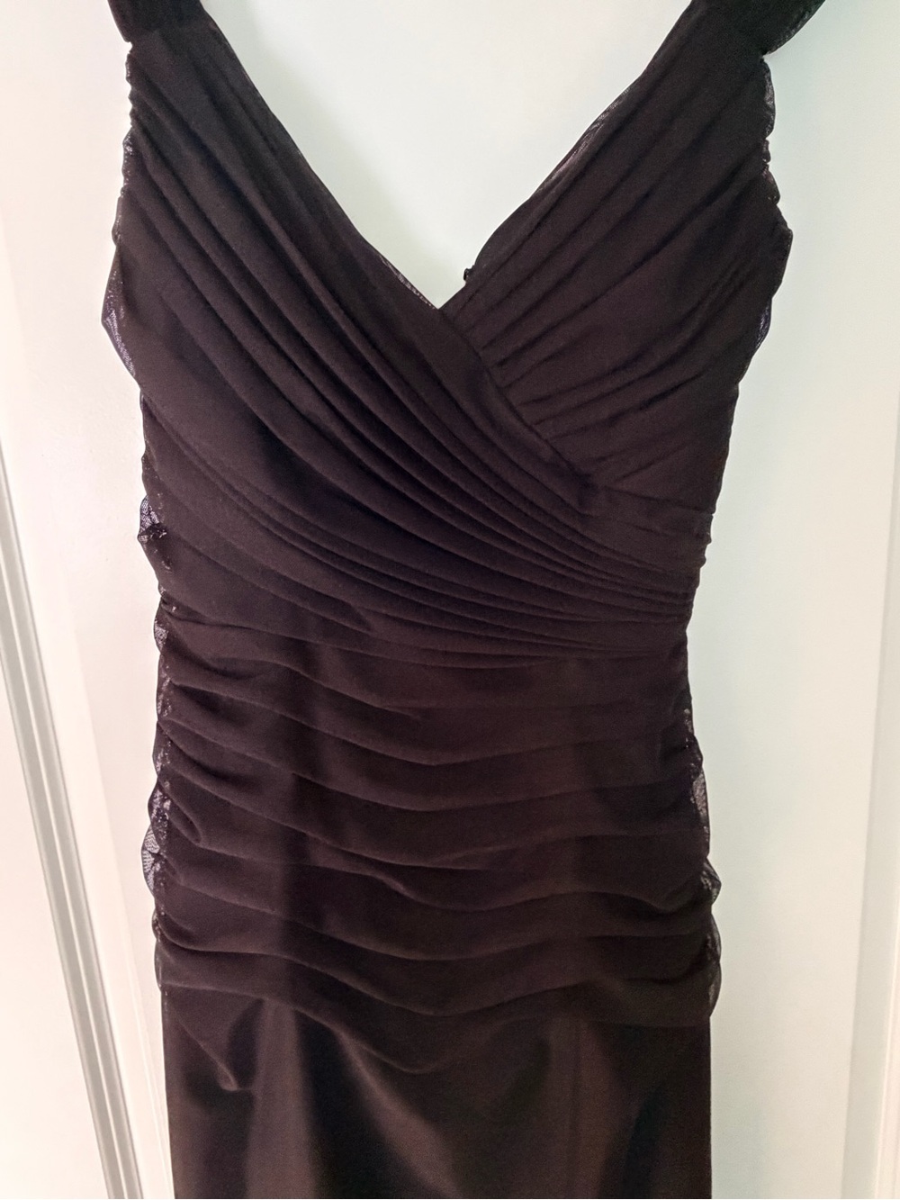 Alex Evenings Brown Ruched V-Neck Evening Dress